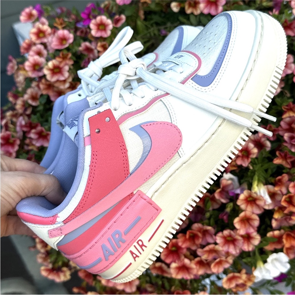 NEW Nike Air Force 1 Shadow Sail Sea Coral Chalk Pink Women’s 7.5 DV7449-101 - Picture 3 of 12